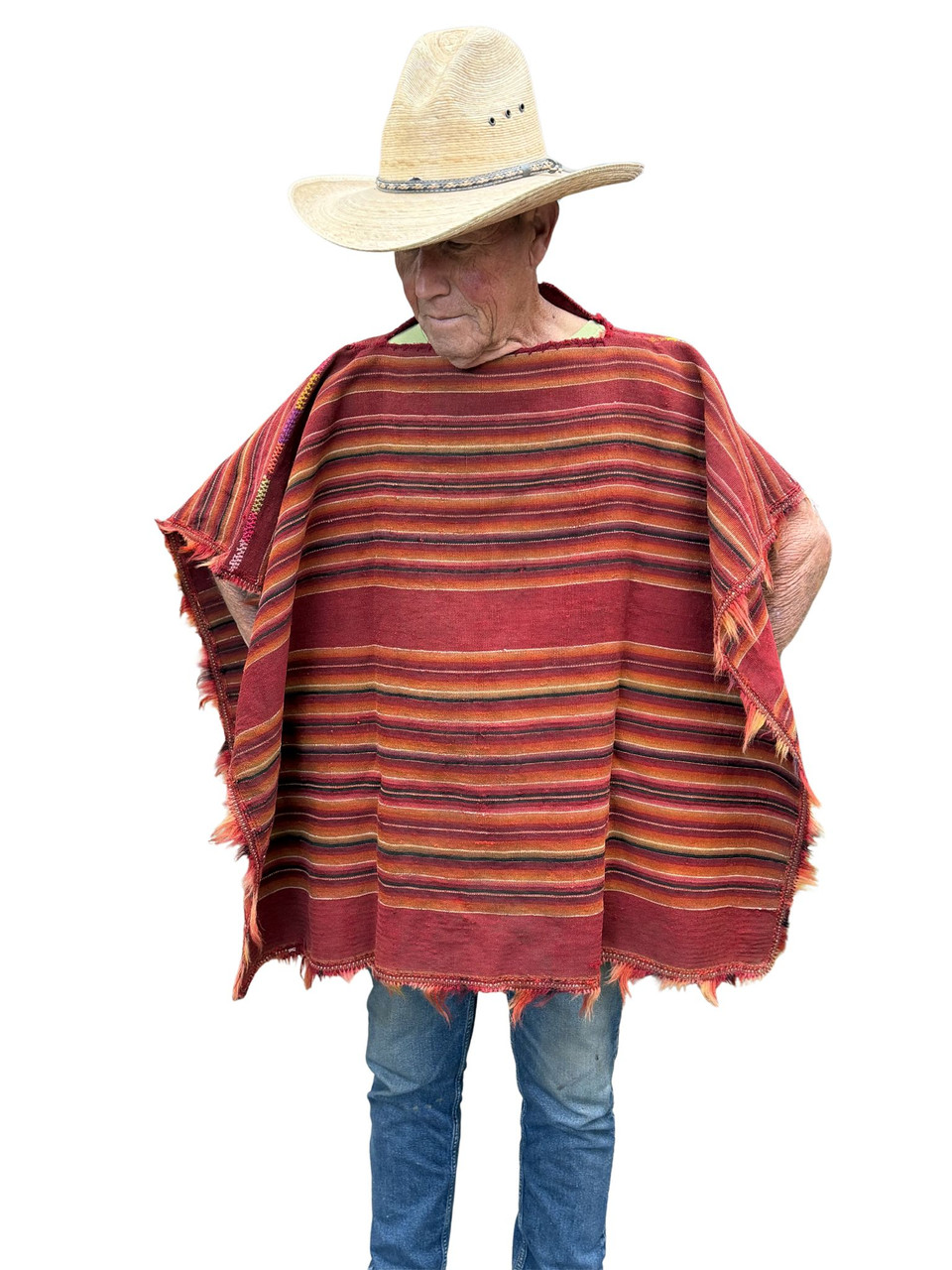 South American weaving, rustic poncho, antique poncho, artisan wool garment, traditional Andean clothing