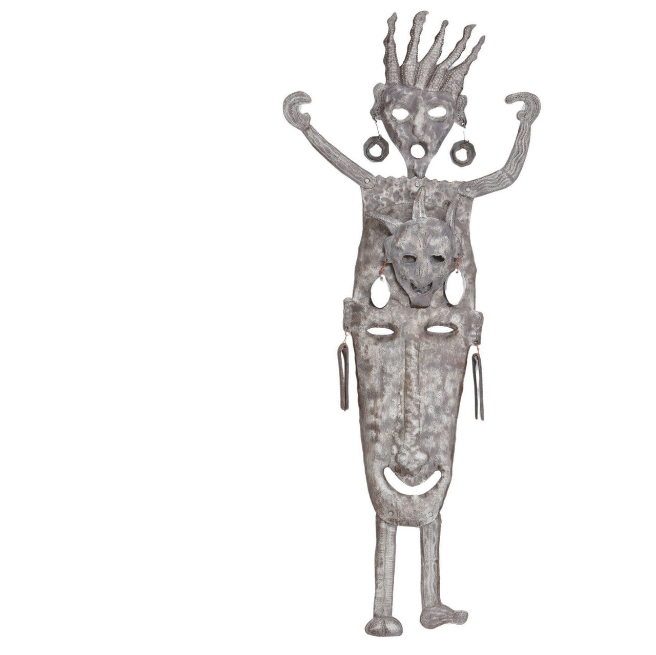 Haitian metal art
Vodou art Haiti
Voodoo wall sculpture
Haitian folk art sculpture
Outsider art metal