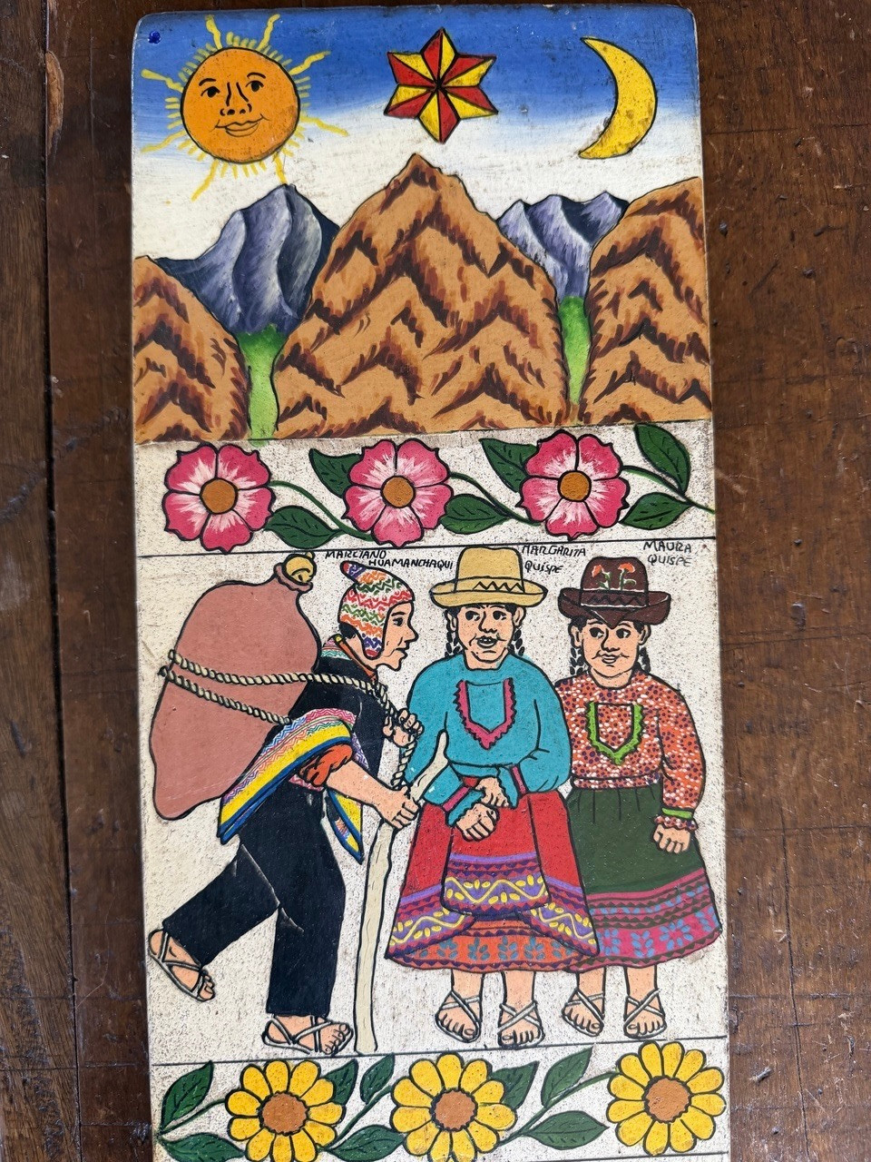 indigenous peruvian art, oversized wall hanging, unique cultural artwork