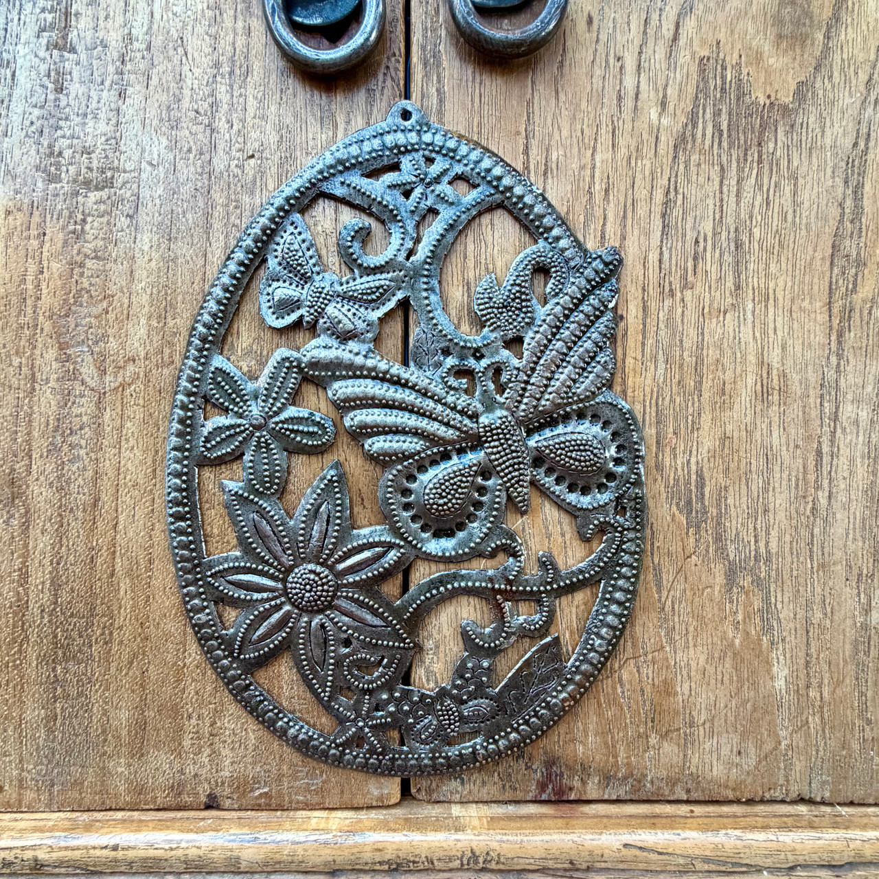 metal butterfly art, eco friendly decor, Caribbean folk art, handmade ornament