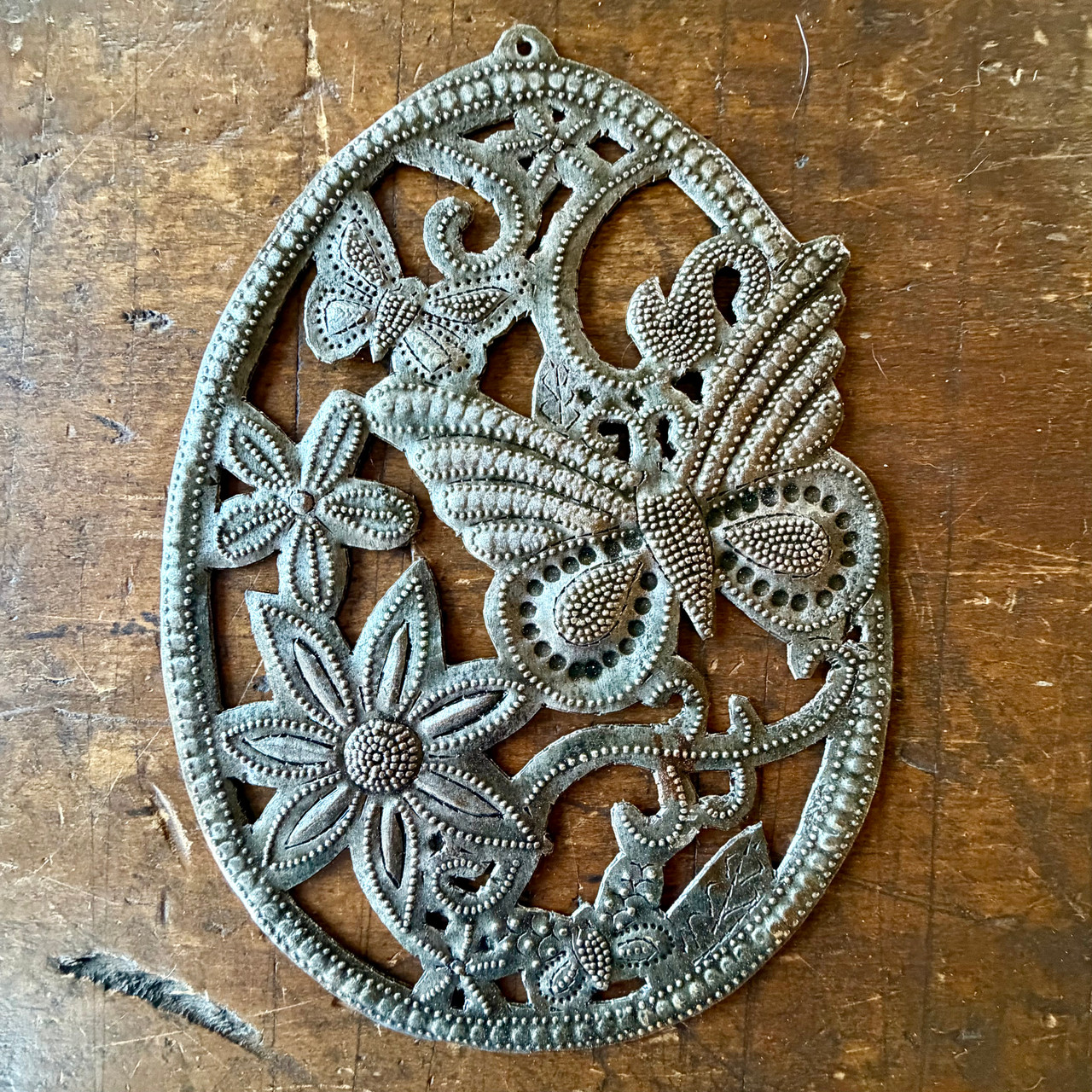 eco friendly decor, Caribbean folk art, handmade ornament, garden wall decor, artisan made wall art