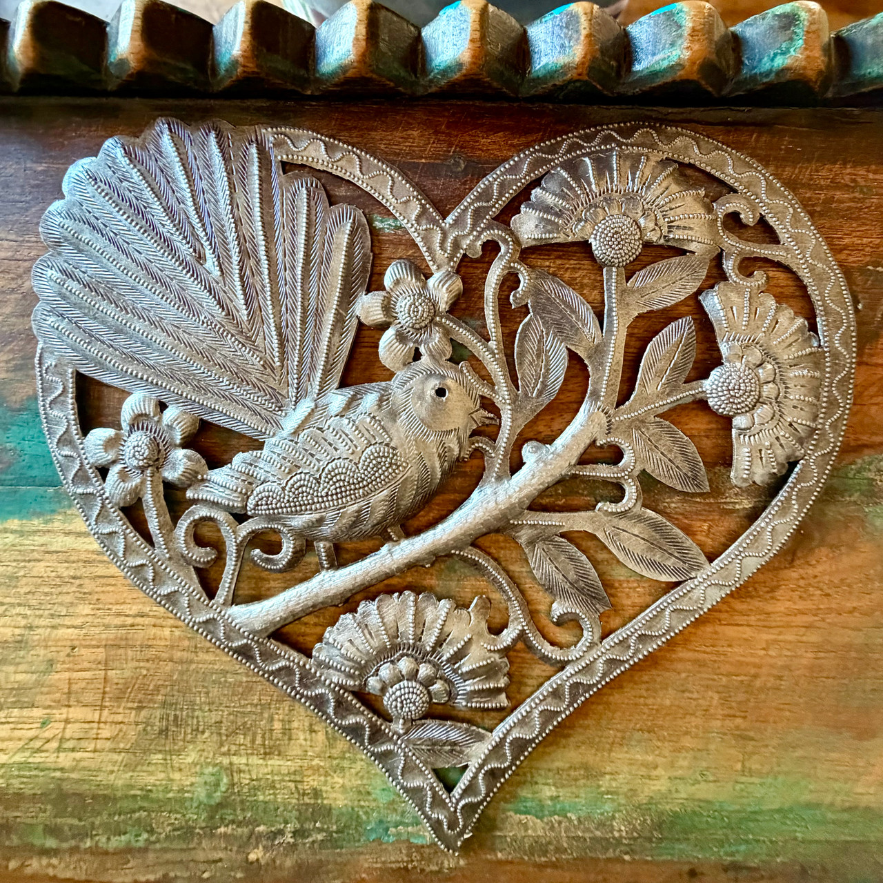 romantic wall decor, garden wall art, artisan metal artwork, eco friendly wall decor, unique gift for bird lovers