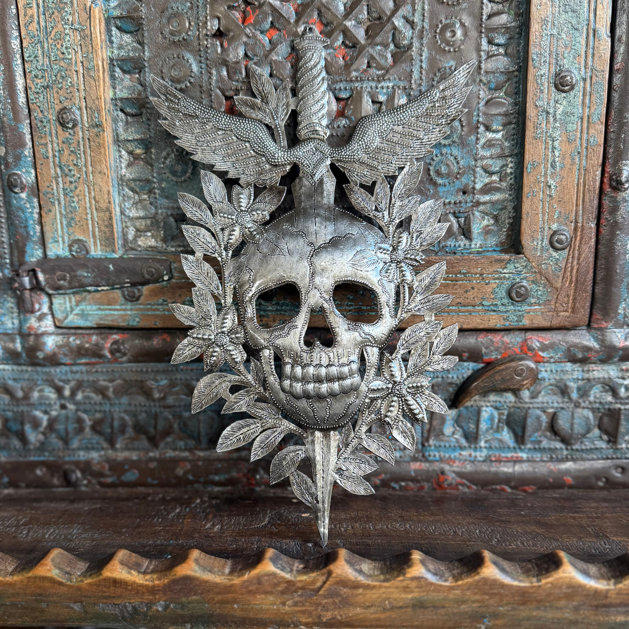 Artisan metal sculpture handmade in Croix-des-Bouquets, Haiti's metal art community.