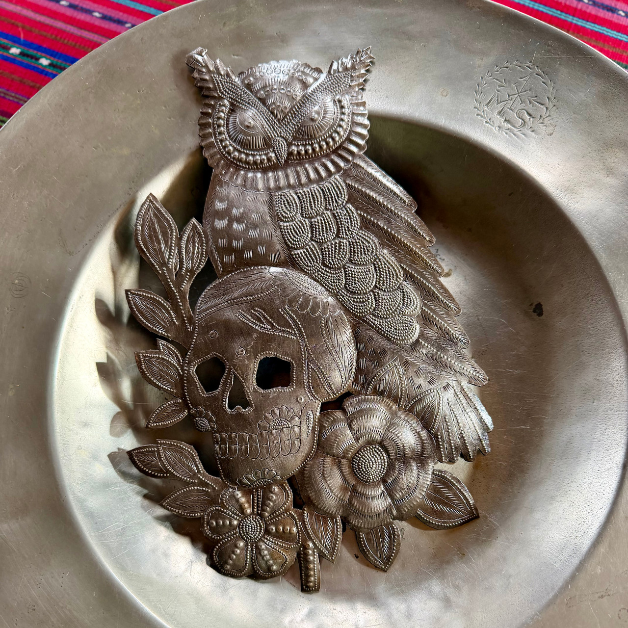 Haitian metal art, Haitian wall art, Haiti metal art, Haitian folk art, Haitian steel drum art, owl metal art