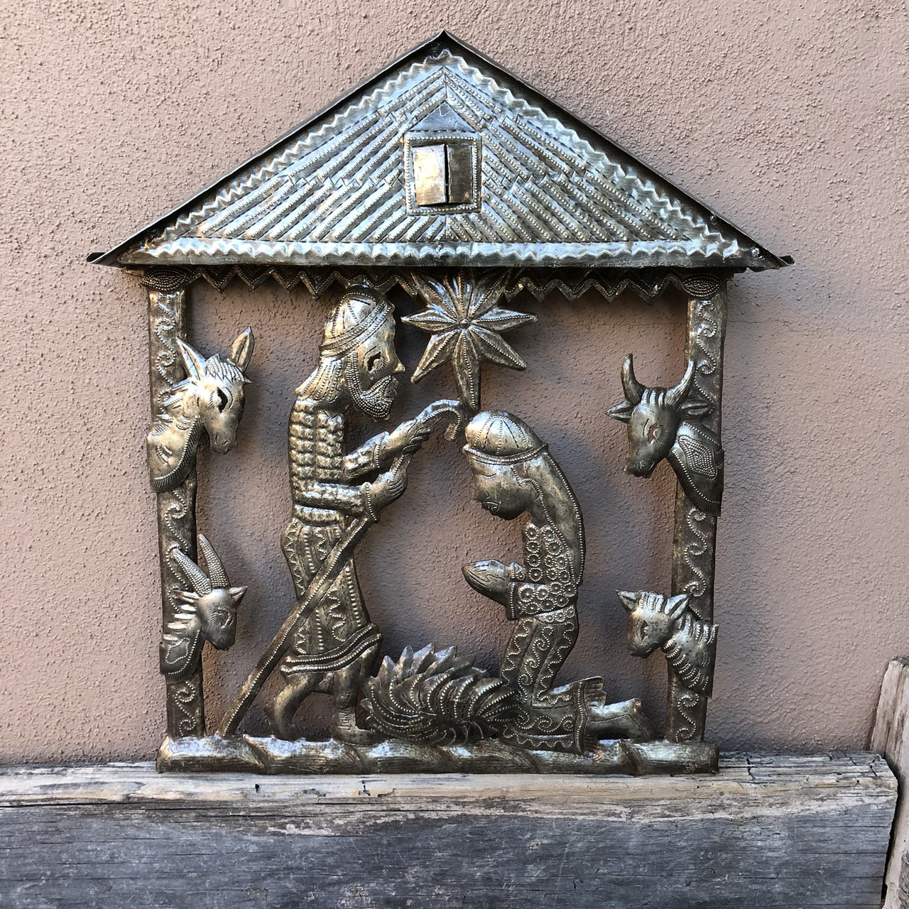 Haiti metal nativity Fair Trade Federation Metal Art recycled steel