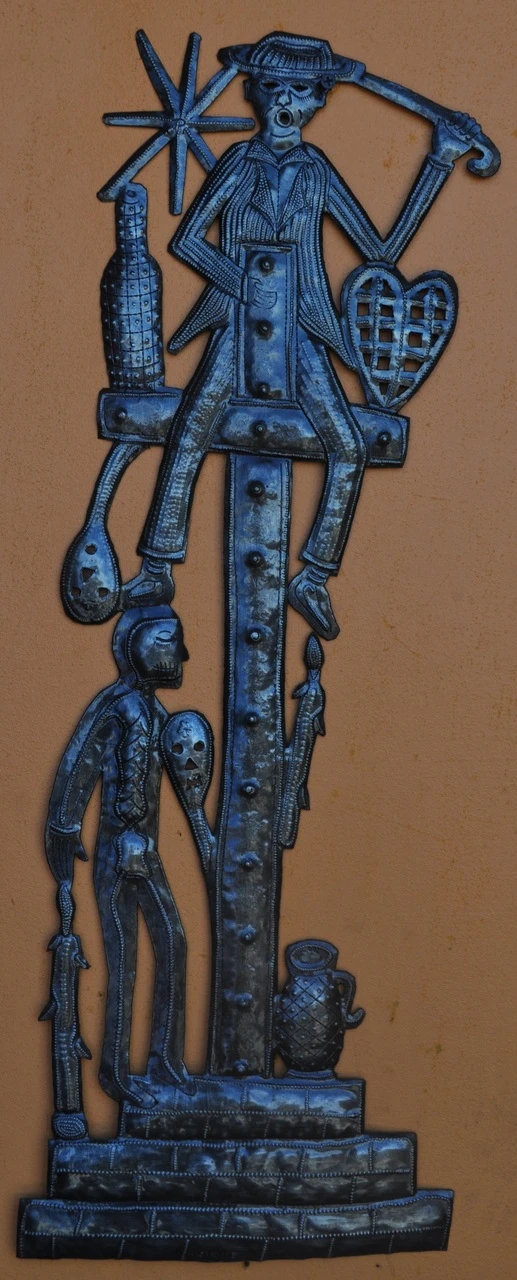 Vodou spiritual art, Haitian spirit art, Papa Guede wall art