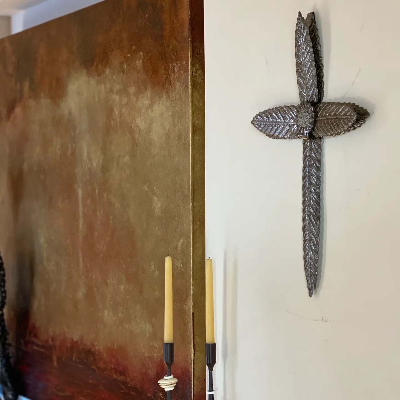 Catholic Cross, Vodou Art, Spiritual Wall Decor,