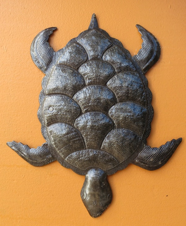 small metal turtle, Handmade in Haiti