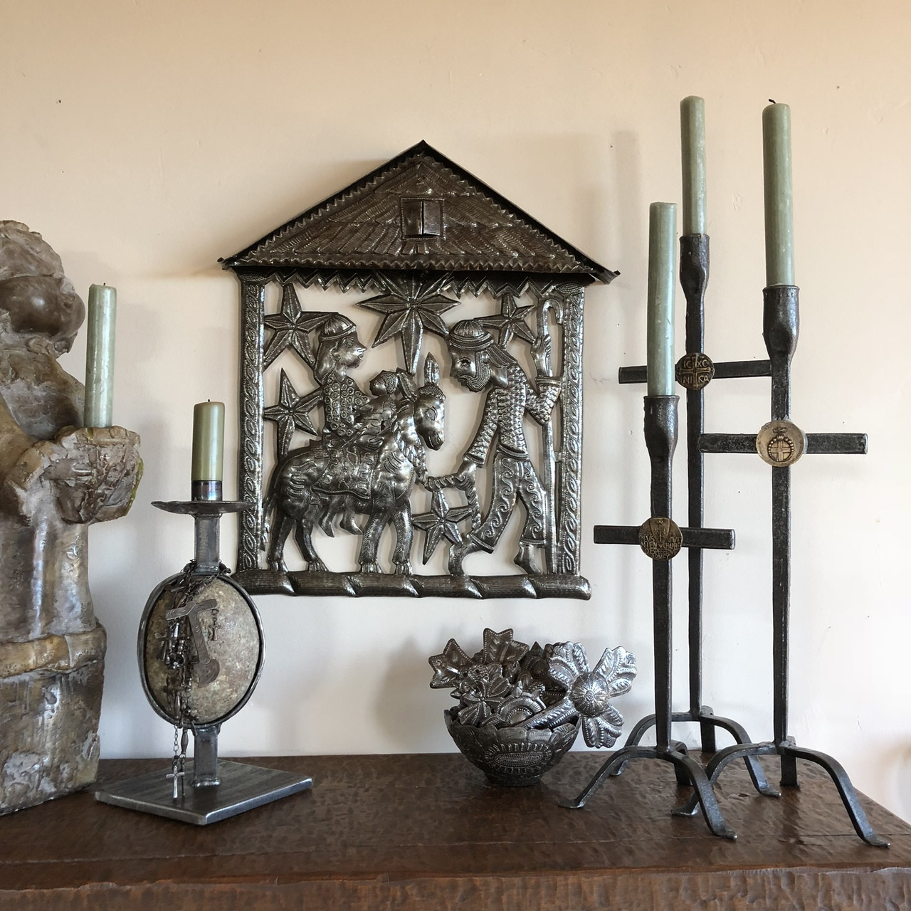 Handmade Haitian Nativity, Flight to Egypt Wall Art Handmade Haitian Nativity, Flight to Egypt Wall Art