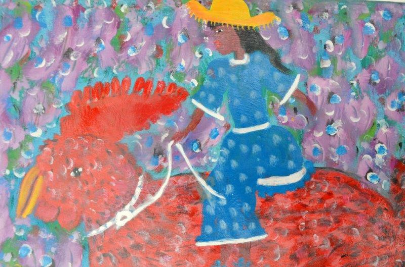 Vintage Gerard Fortune Painting, Vintage Haitian Gerard Painting, Gerard Fortune Haiti 