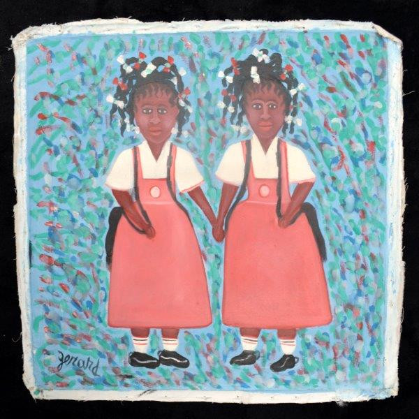 Marassa Twins, Voodoo Marassa Twins, Vodou Marassa Twins, Marassa Twin Painting, Voodoo Painting, Vodou Painting, Vintage Voodoo Painting, Vintage Vodou Painting, Vintage Marassa Paintings, Gerard Fortune Painting, Gerard Fortune Voodoo Painting 