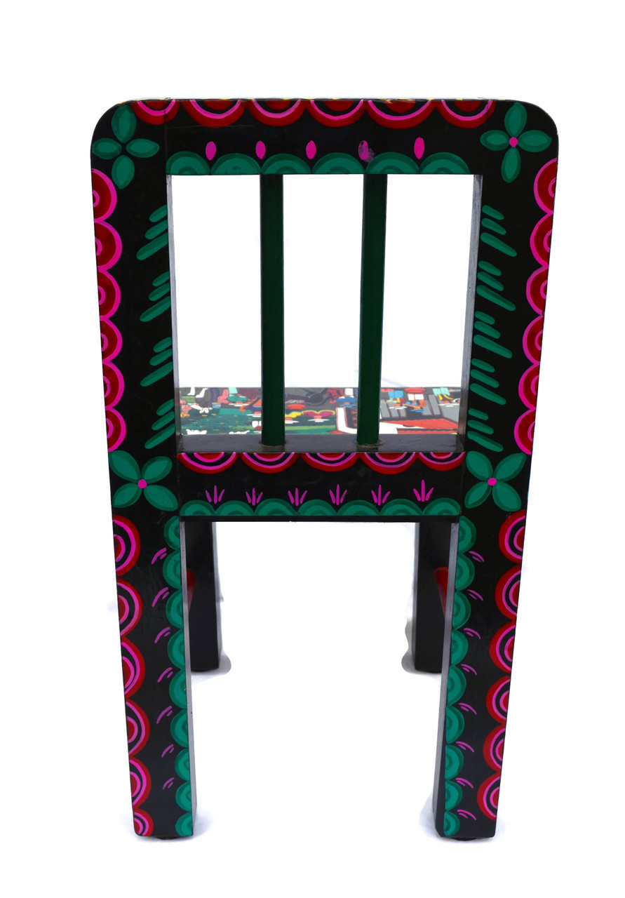 Tigua Hand Painted Children's Chair 10" x 10" x 18.25"