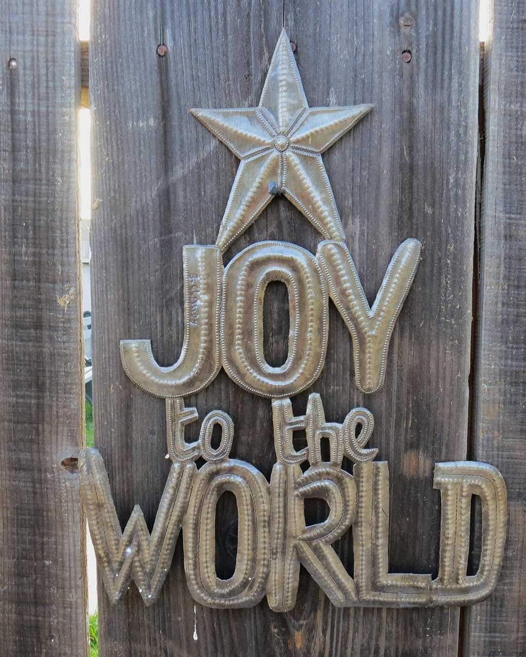 Joy to the world, Haiti metal wall art, christmas decor Joy to the world, Haiti metal wall art, christmas decor