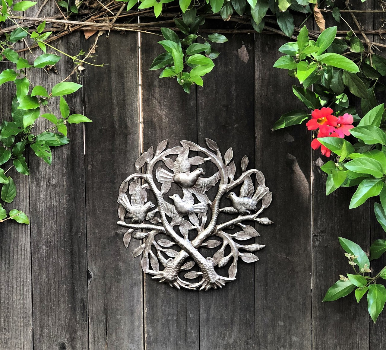 recycled fair trade metal art haiti tree