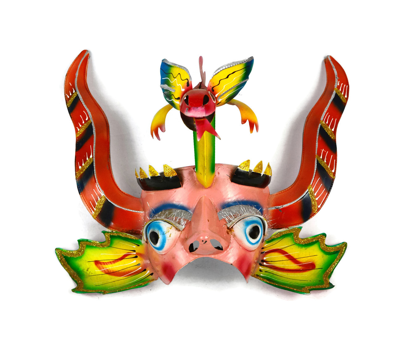 bolivian dance mask, traditional devil mask, carnival diablo orroro
