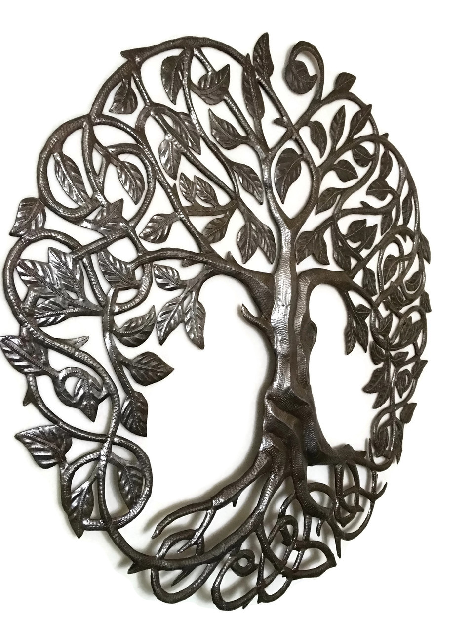 Tree of Life metal work, Haiti Metal Wall Art, Recycled oil drums