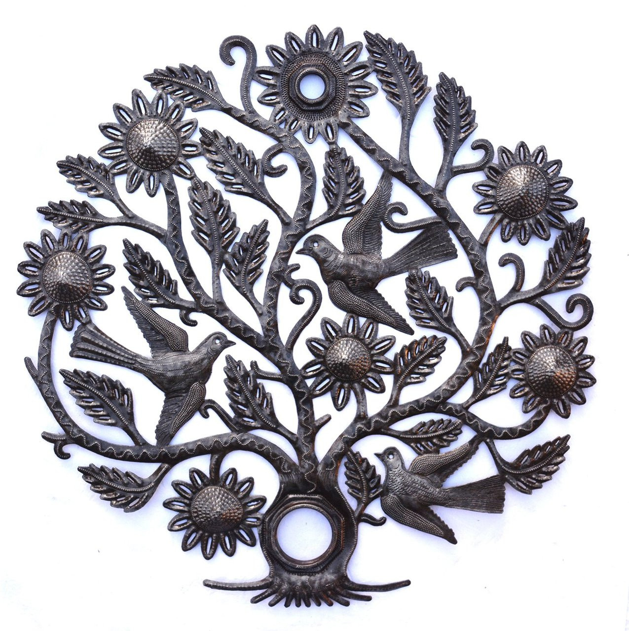 Haiti Metal Art, tree with birds and flowers Haiti Metal Art, tree with birds and flowers