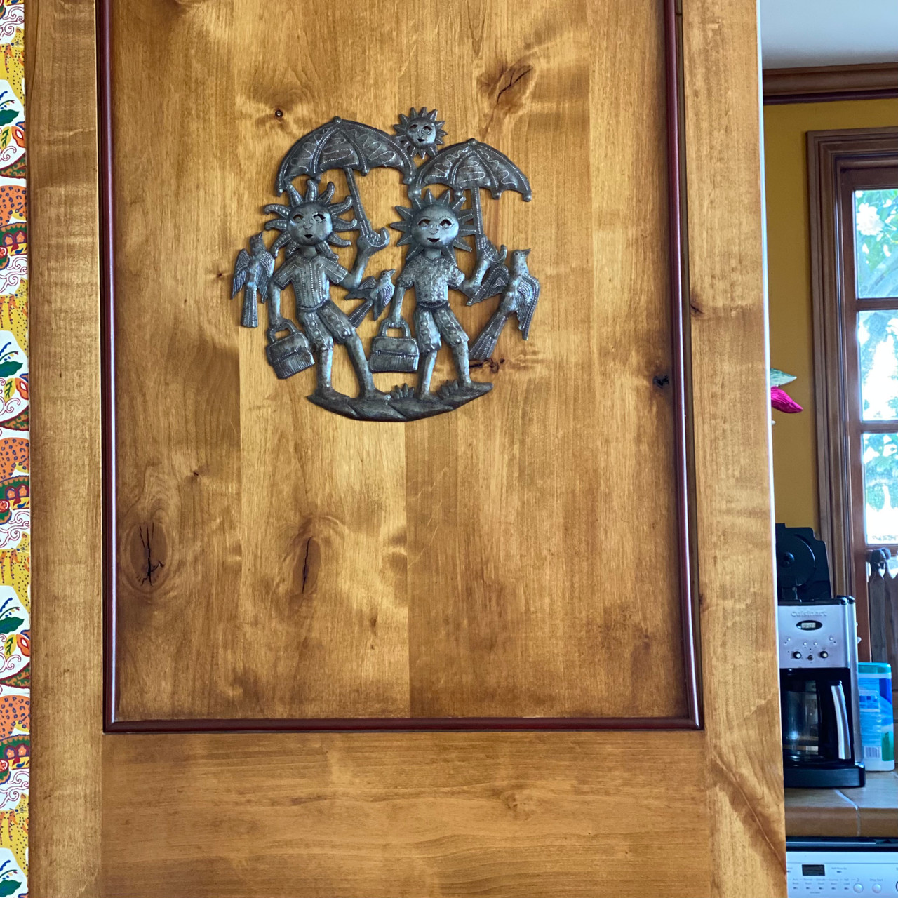 Haitian Metal Spring Collection, Happy Kids, Happy Soul, Handmade Wall Hanging Decorations 11" x 11"