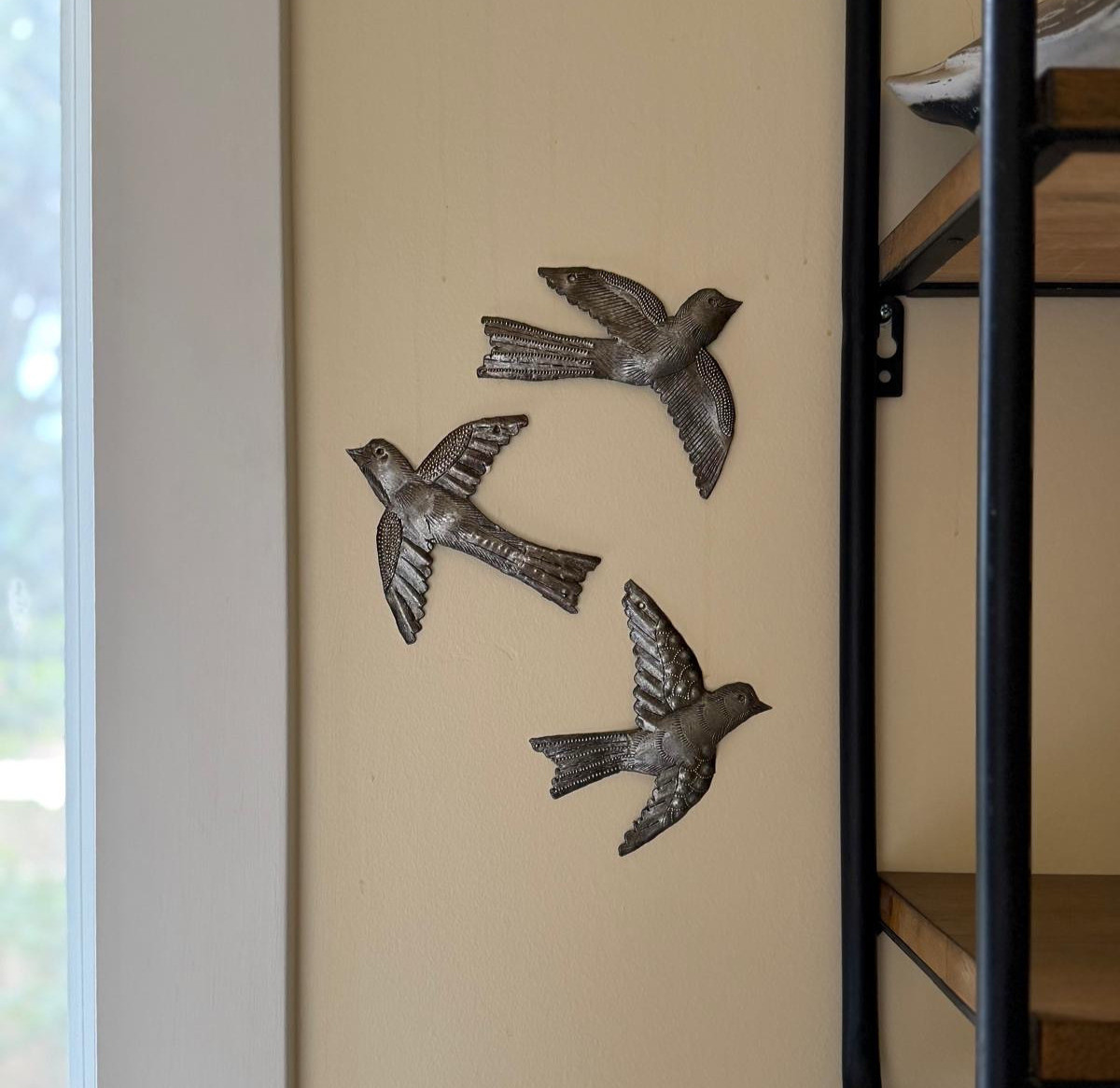 handmade wall hanging metal birds