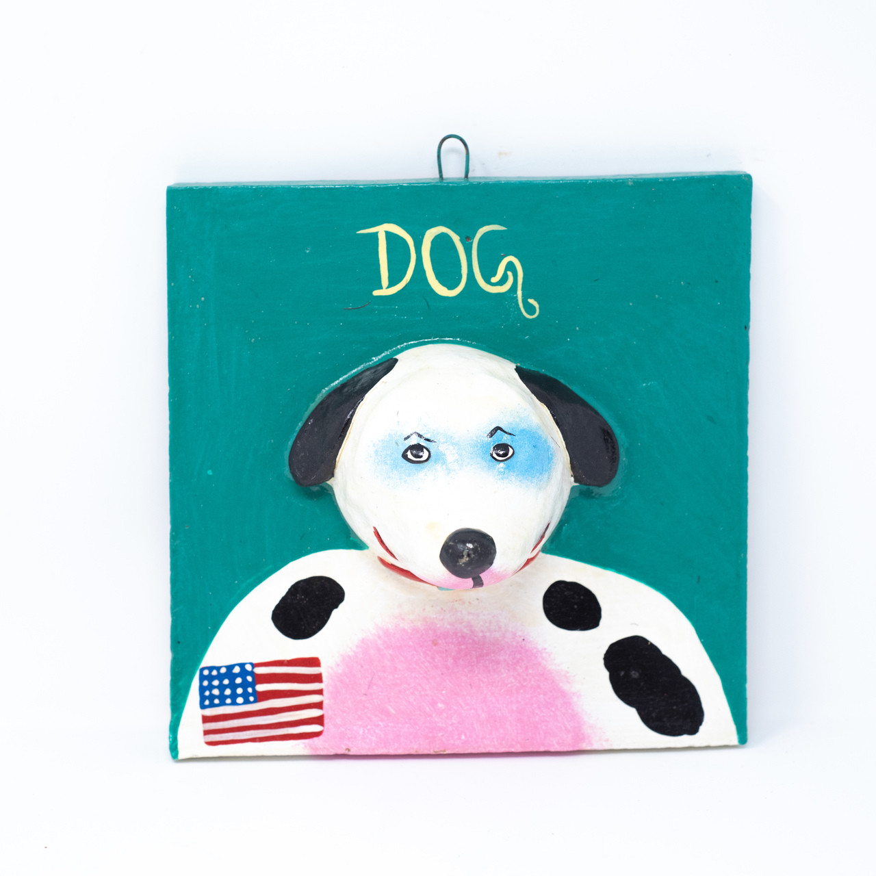 USA, Furry Friend, Dog, Perro, Whimsical Art, Colorful Home Decor, Hand Painted, Handmade, Handcrafted