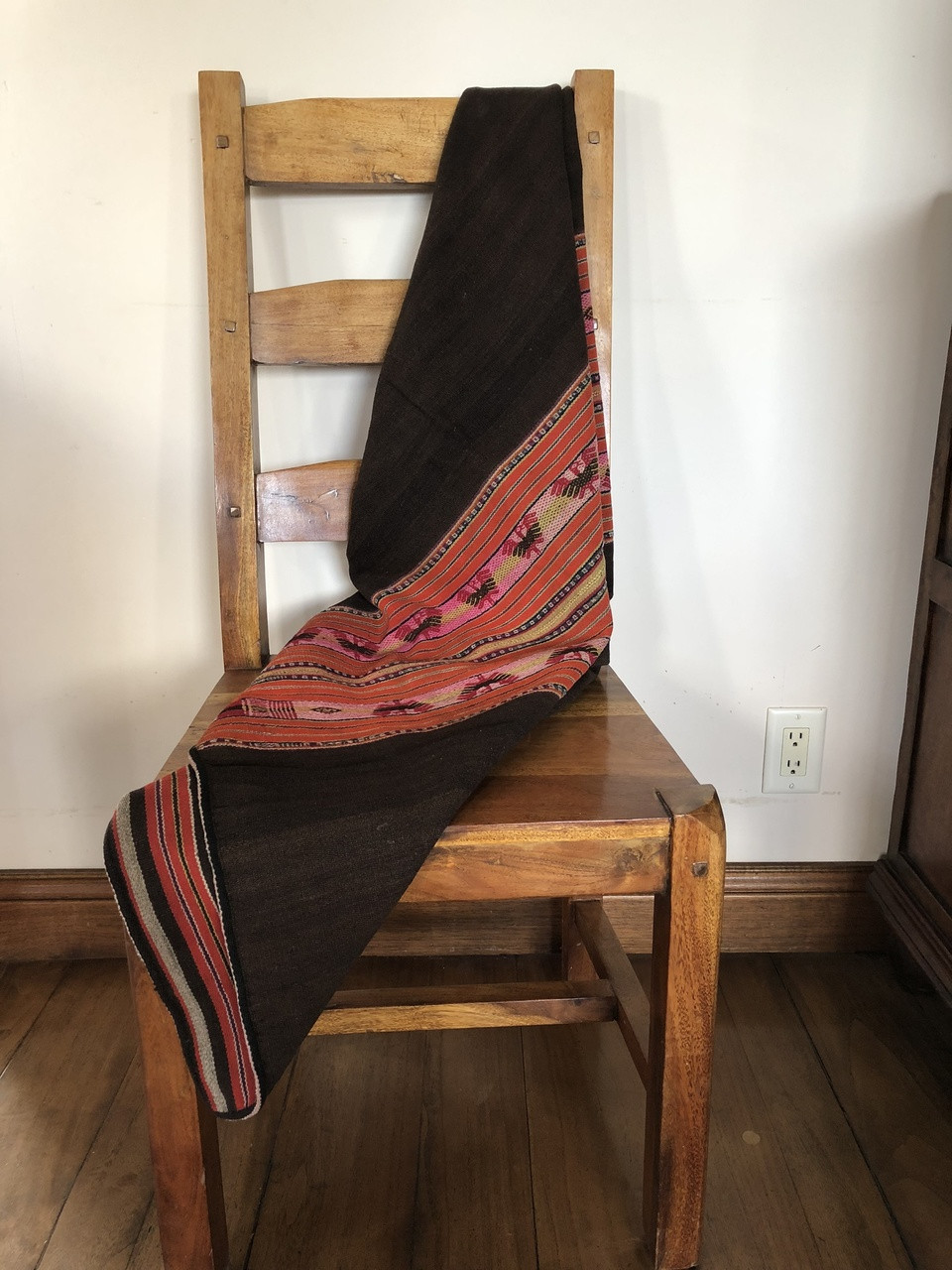 Llallagua Aguayo or  Manta Bolivia worn and repaired, Vintage Textile