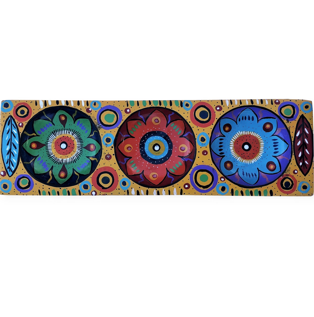 floral wooden bowl tray