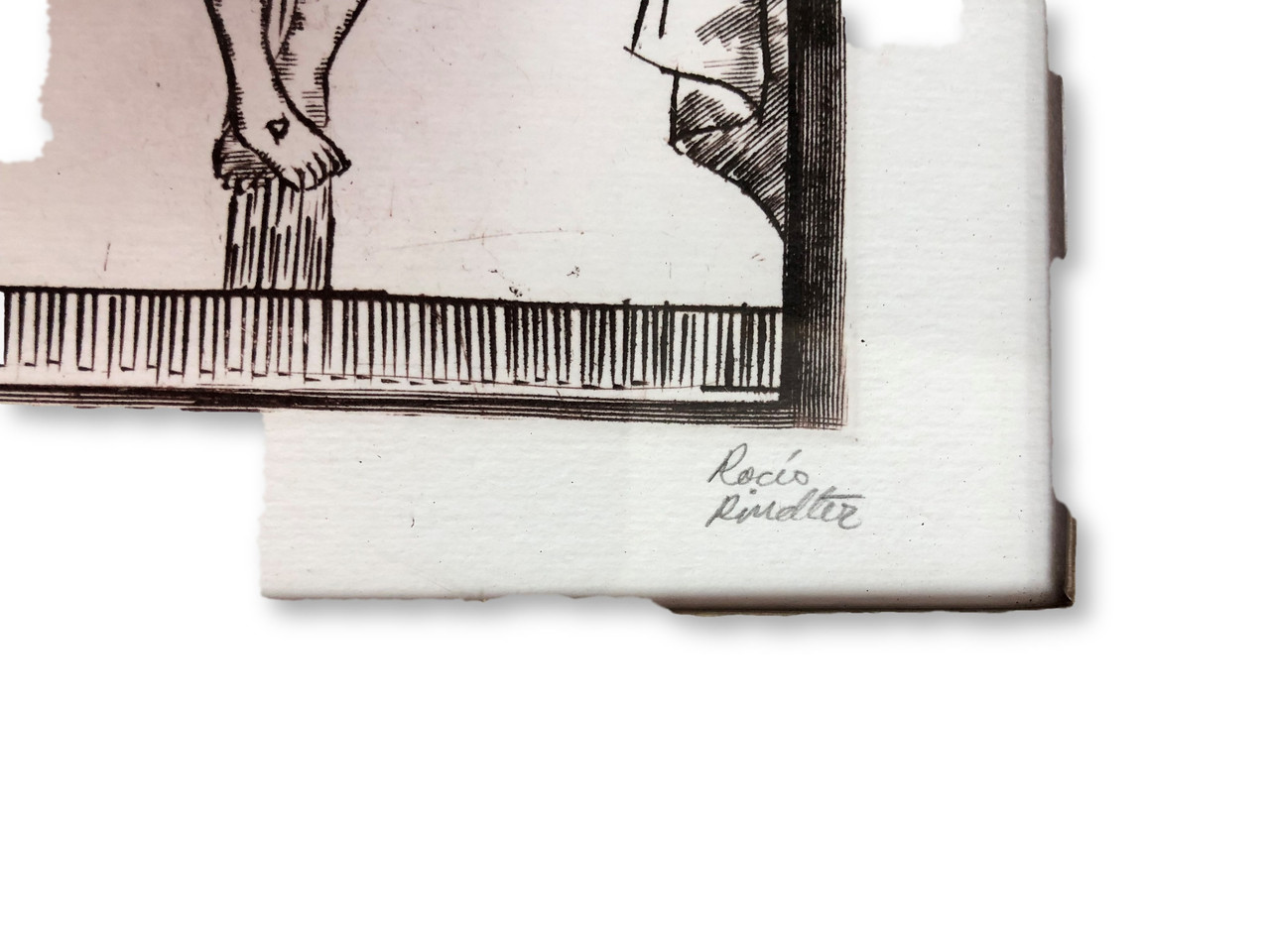 Framed Etching of Christ on Cross 6" x  8 1/4"
