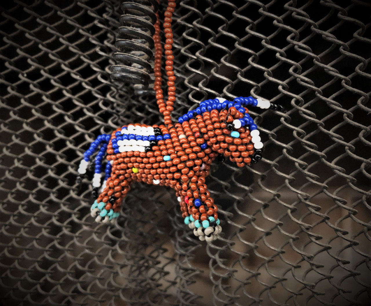 Mini Beaded Horse Brown, Novelty Christmas Tree Ornaments, Holiday Decoration, Handmade in Guatemala