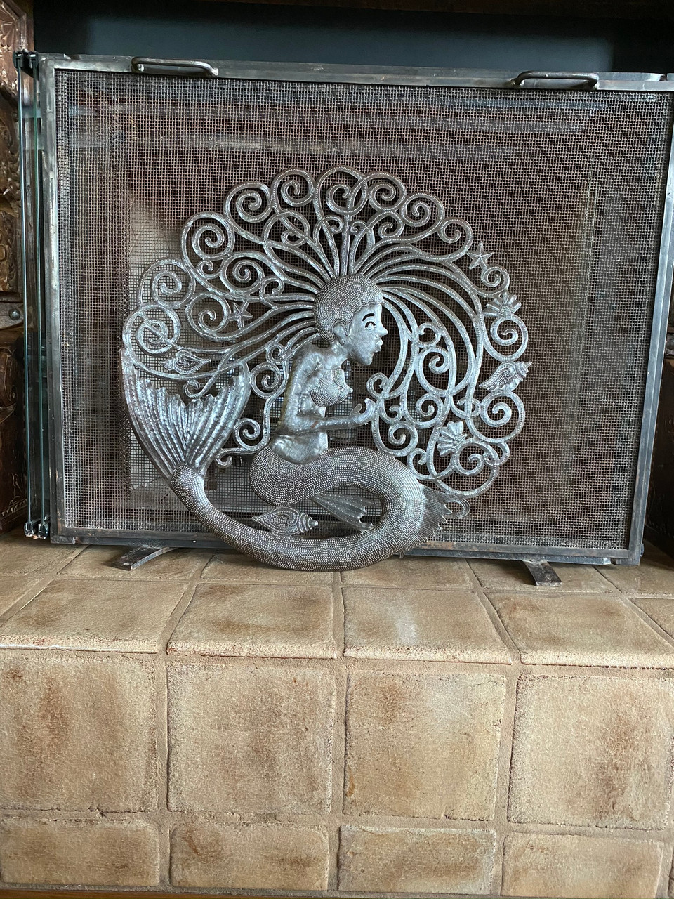 Mermaid Fish Wall Art, Beach Home Decoration, Beautiful Nautical Spring Collection, Handmade in Haiti, 23 X 23.5 Inches Mermaid Fish Wall Art, Beach Home Decoration, Beautiful Nautical Spring Collection, Handmade in Haiti, 23 X 23.5 Inches