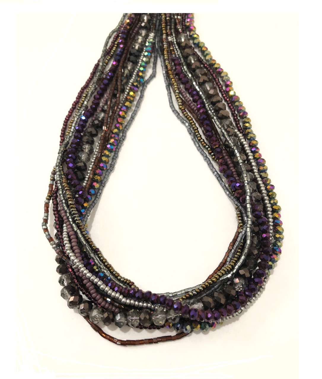 Long Handmade Necklace, Beaded Necklaces, Casual and Formal Attire, Ethnic, Sparkly Beads, Women's Jewelry, Multi-strand, Multi-color Magnetic Clasps, Guatemala