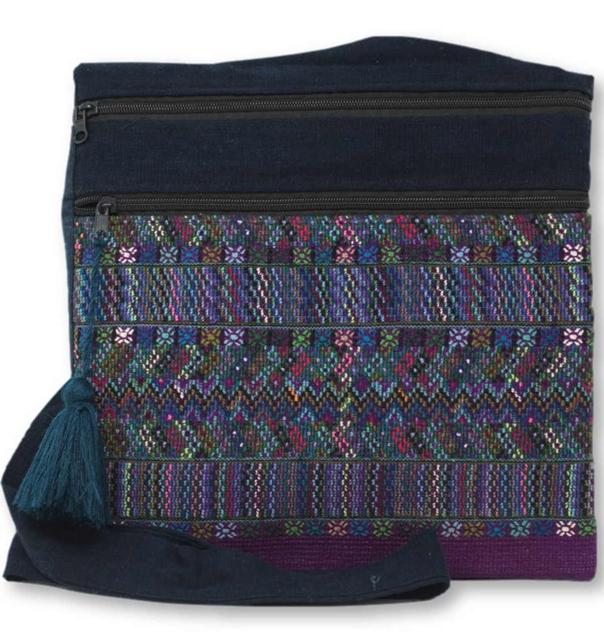Up-cycled Huipil Shoulder Bag, from Todo Santos Guatemala, 12" x 12" 091