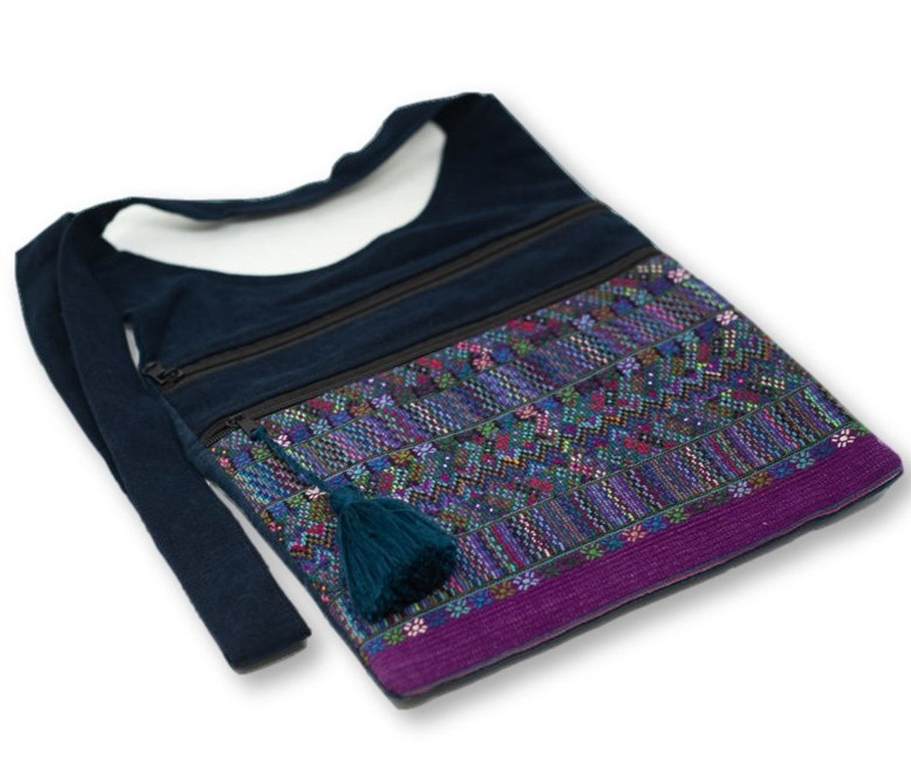 Up-cycled Huipil Shoulder Bag, from Todo Santos Guatemala, 12" x 12" 091