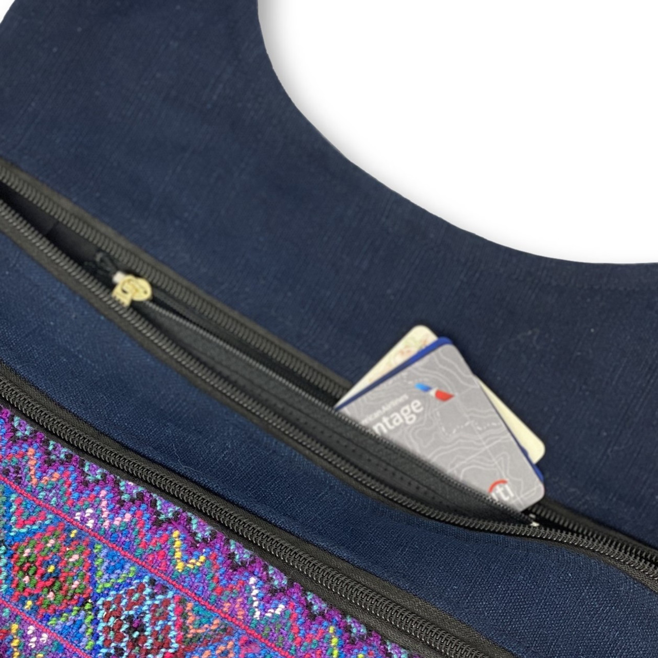 Up-cycled Huipil Shoulder Bag, from Todo Santos Guatemala, 12" x 12" 093