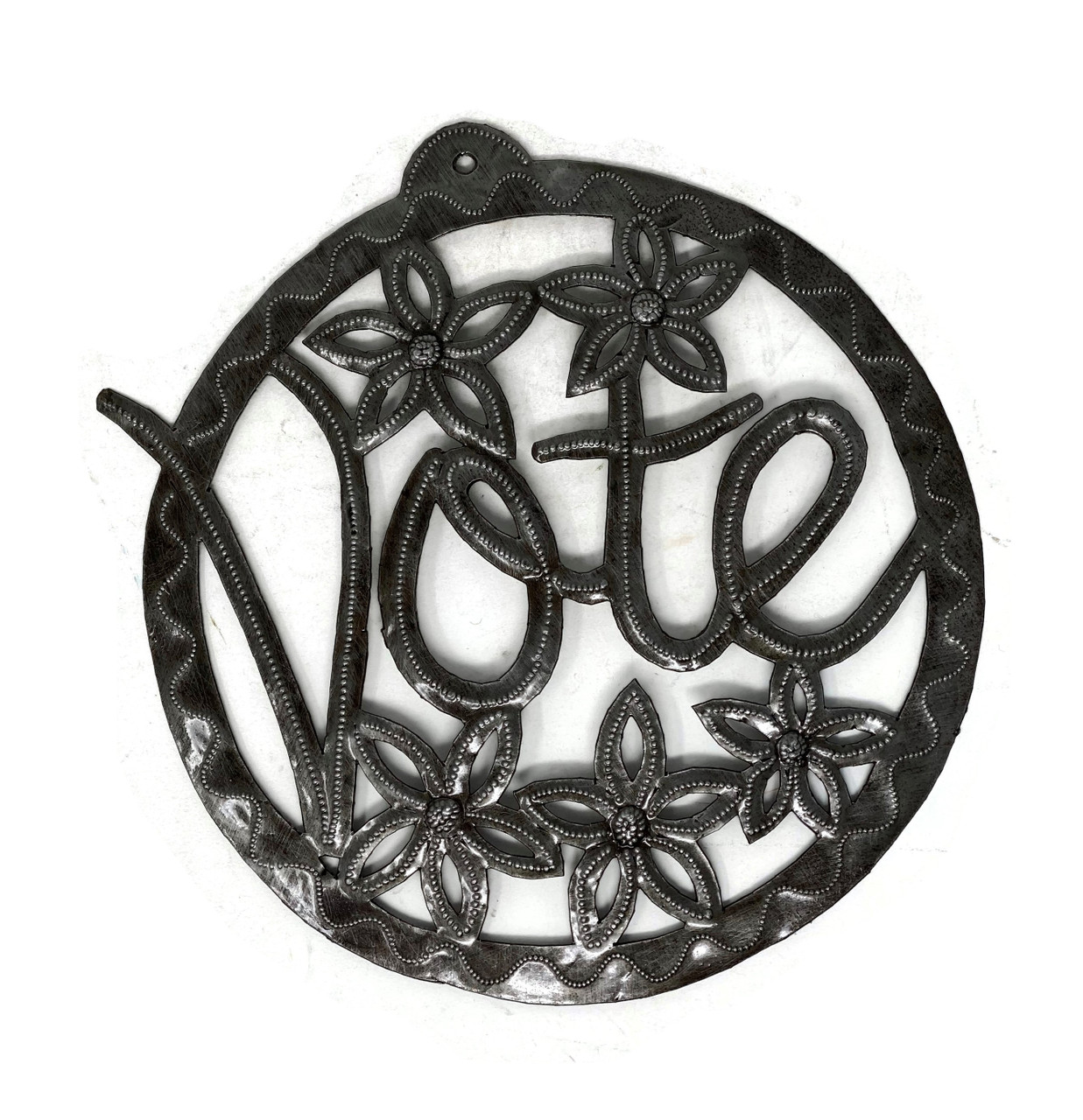 VOTE, Metal Sign, Wall Hanging Plaque, Decorative Ornament Handmade in Haiti VOTE, Metal Sign, Wall Hanging Plaque, Decorative Ornament Handmade in Haiti