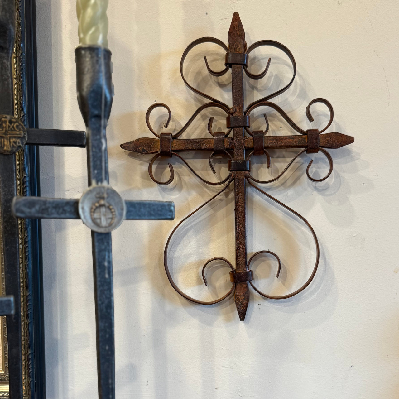 southwest decor, artisan ironwork, handmade metal cross