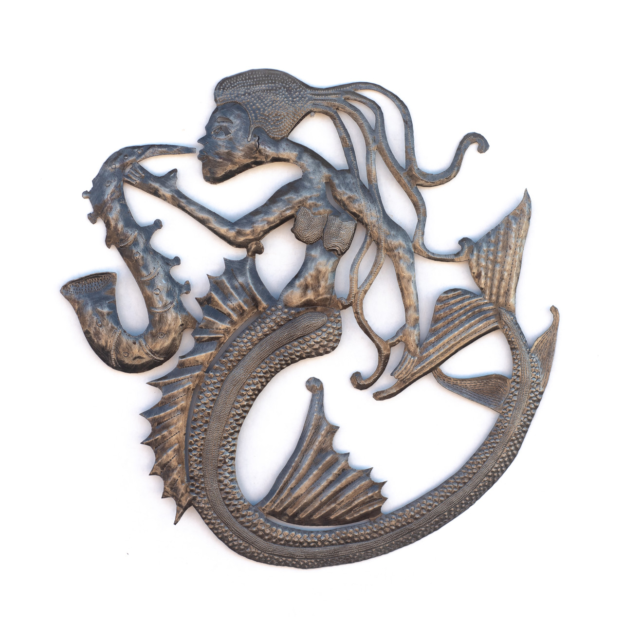Mermaid, Music, Musical, Mystical Creature, Under the Sea, Sea Life, Ocean, Beach Home, Fair Trade, One-of-a-Kind, Handcrafted, Handmade, Recycle, Recyclable