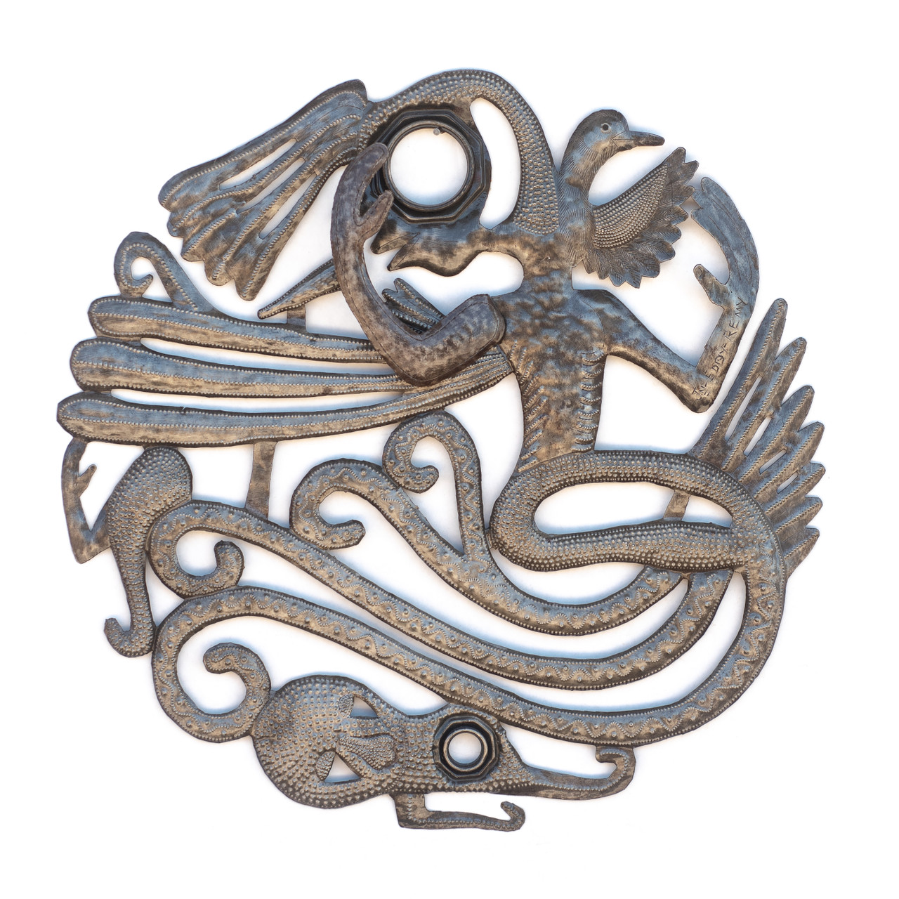 Haitian Voodoo Decor, Bird Sculpture, One-of-a-Kind, Handcrafted, Handmade, Sustainable, Eco-Friendly, Limited Edition, Recycle, Recyclable, Metal, Steel, Oil Barrels
