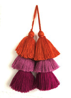 Fall Festive Tassels, 3 Layered, Decorative Keepsake Embellishments, Arts and Crafts, Christmas Giving 1.5 x 8 Inches
