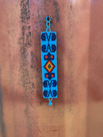Handmade Bracelets, Handcrafted Jewelry, Beaded Woven Bracelet, Blue Multi Colored Beads, Casual Wristband 1.25 x 7.5 Inch