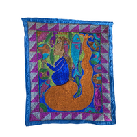 Mermaid, La Sirene, Vodou Drapeau, Voodoo Flag, Sequin Voodoo Falg, Voodoo La Sirene, Voodoo Ceremony, Vodou Ceremony, Voodoo Drapo Ceremony