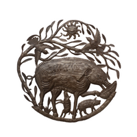 Warthog, Metal Warthog, Warthog & Piglets, Mom Warthog, Metal Warthog Art, Mommy & Me Animals 