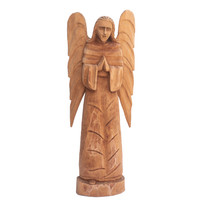 Wooden Angel, Guardian Angel, Garden Angel, Wood Angel, Handcarved Angel, Carved Angel