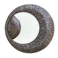 Sun and Moon, Unique Wall Hanging Plaque, Metal Sculpture, Handmade Haitian, 23 Inches Round, Home Decor…