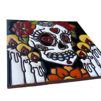 Day of the Dead Tiles, Dia de los Muertos Tiles, Handpainted Day of the Dead Tile