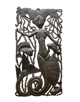 Metal Mermaid Decor, Mermaid Nautical, Nautical Mermaid, Mermaid, Mermaid with Fish, Fish Mermaid, Mermaid with Fish, Beach Home 