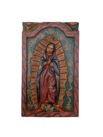 Our Lady of Guadalupe, Patron Saint of Mexico, Wooden Altar Virgen of Guadalupe 