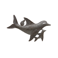 Dolphins, Metal Dolphin & Baby Calf, Dolphins Sculpture, Dolphin Art, Metal Dolphin , Nautical Home Decor, Nautical Beach Home 