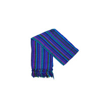 Blue Cotton Scarf, Guatemalan Cotton Scarf, Guatemalan Folk Art, Handmade Guatemalan Folk Art, Handwoven Cotton Scarf, Blue Scarf 