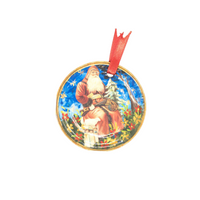 Saint Nicholas Ornament, Tin Ornament, Tin Saint Nicholas Ornament, Vintage Peruvian Ornament, Vintage Santa Clause Ornament, Santa Clause Tin Ornament