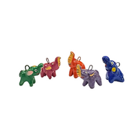 Clay Charms, Vintage Charms, Colorful Charms, Handmade Elephant Charms, Handmade Clay Elephant Charms